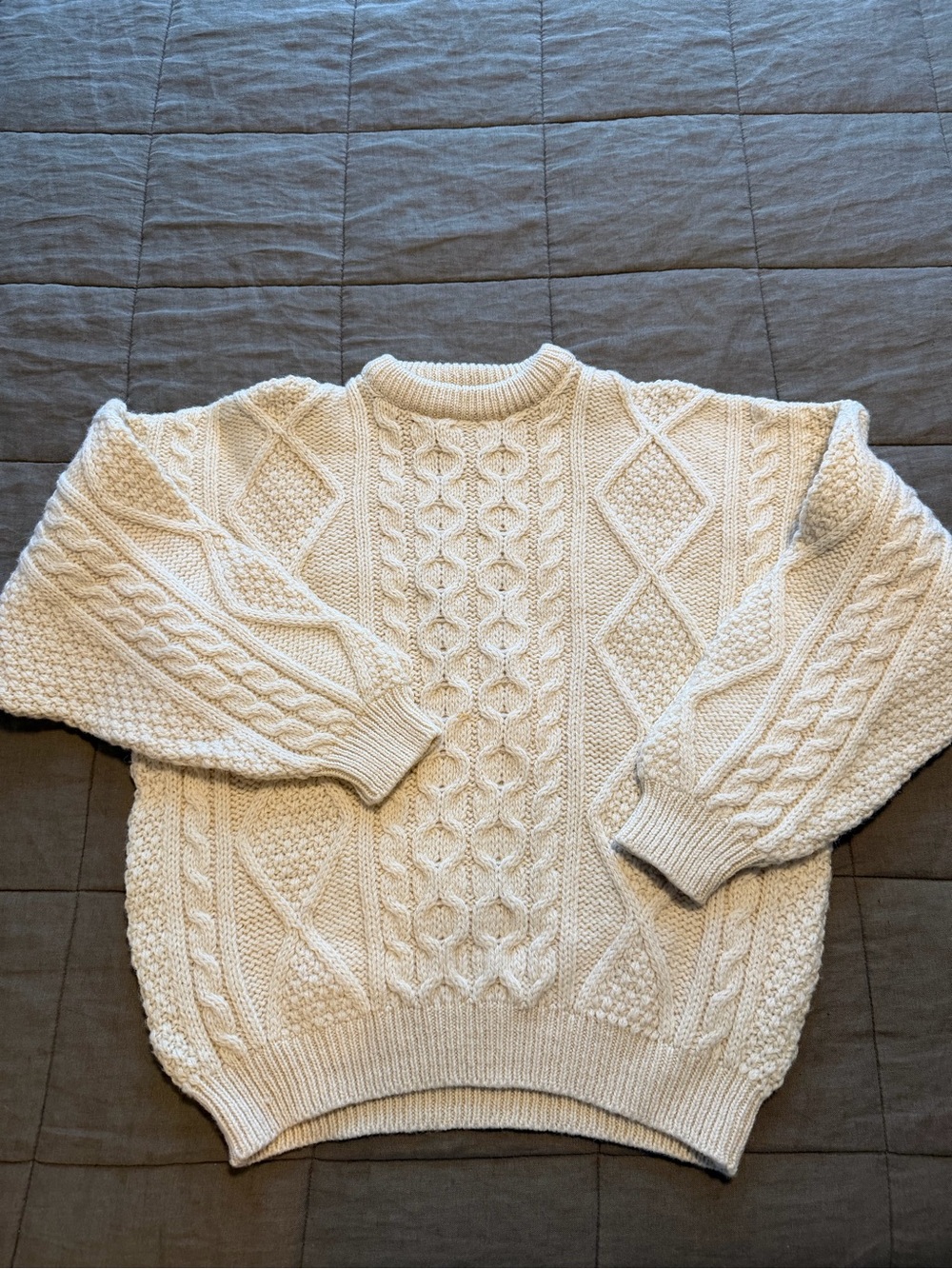 Cream Cable Knit Men’s Sweater